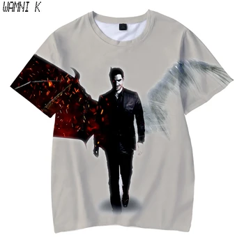 Karstā pārdošanas Lucifers Vīriešu, Sieviešu T-krekli Lucifers Morningstar 3D Druka Bērnu T-krekls Gadījuma Modes Īsām Piedurknēm Velns t-veida Topi, t-veida
