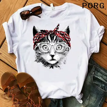 Kaķu Dāma Kaķu Mīļākais T-krekli Ar Īsām Piedurknēm Apģērbs Top WomenT-Krekls, Šorti Homme Fitnesa Camisetas Hip Hop Tshirt Jaunu 2021