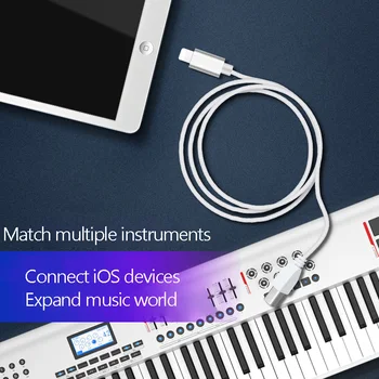 3 in 1 OTG klavieres Kabelis priekš IPhone, Lai MIDI USB Tastatūras Instruments Adapteri mobilo telefonu Elektriskās Klavieres Savienotājs Bungas USB KABELIS