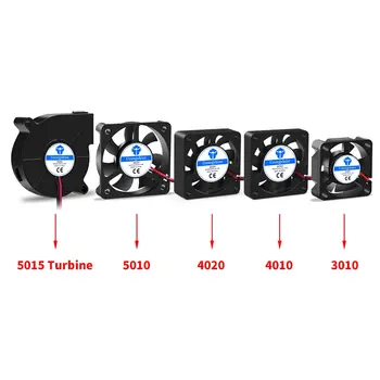 5015/4010/4020 12V&24V Turbo Dzesēšana Ventilators Brushless 3D Printera Daļas 2Pin Par Presēt DC Dzesētāja Ventilatora Daļa Melnas Plastmasas Fani