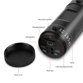 Mini Velosipēda Kamera, 1080P Video ierakstīšana Sporta Kameras Ūdensizturīgs Portatīvās Kameras Āra Ķivere Videokamera Alumīnija Sakausējuma