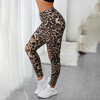 Rudenī Sieviešu Zeķes Leopard Bikses Slim Bikses Elastību Gadījuma Elsas Caurumu Bikses Zīmuli Bikses Plus Lieluma Bikses Sievietēm#g35