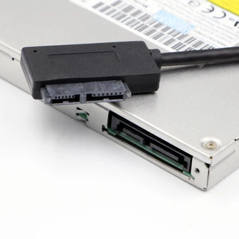 USB 2.0 Mini Sata II 7+6 13Pin Adapteris Pārveidotājs Kabelis Portatīvie DVD/CD ROM Slimline Disku PC Klēpjdators, Notebook