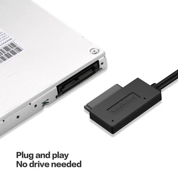 USB 2.0 Mini Sata II 7+6 13Pin Adapteris Pārveidotājs Kabelis Portatīvie DVD/CD ROM Slimline Disku PC Klēpjdators, Notebook