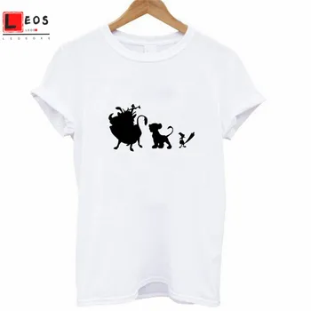 Lion King Sieviešu T-krekls Karikatūra Vēstuli Izdrukāt Harajuku Plus Lieluma Zaudēt Vasarā Gadījuma Tees Meitenēm ar Īsām Piedurknēm Smieklīgi Modes