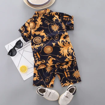 IENENS Bērnu Īsām Piedurknēm Apģērbu Komplekti Modes Drukāt Krekli + Bikses, Uzvalks Bērniem Vasaras Pludmales Apģērbu Kleita Gadījuma Tērpiem