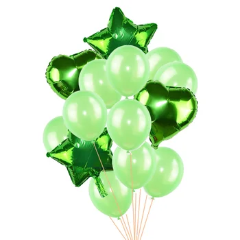 14pcs/set Rožu Zelta Konfeti Lateksa Baloni Komplekts Star Sirds Folija Baloon Dzimšanas dienas svinības Rotājumus Bērniem, Kāzu Ballon Piederumi