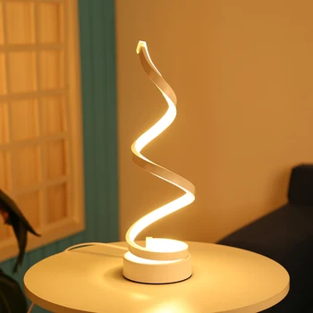 18W Modernu LED Galda Lampa Enerģijas Taupīšanas Spirāli, Akrila Gultas Dekoratīvās Lampas Nakts Gaismas Lasījumā Rakstāmgalds, Gaismas, Dekori Apgaismojums