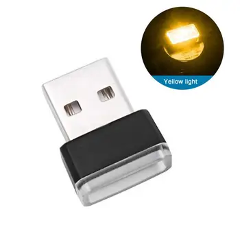 1PC Auto USB Atmosfēru Vieglo Auto Mini USB LED Gaismas Modelēšana Vieglo Automašīnu Apkārtējā Gaisma Neona Gaismas, Auto Interjers, Auto Piederumi