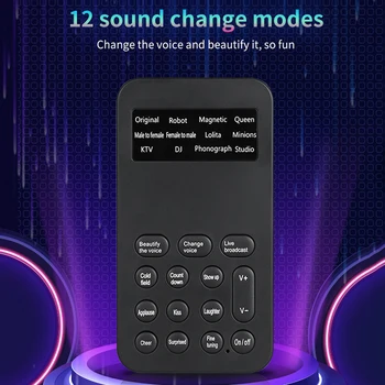 12 Dažādas Skaņas Izmaiņas Balss Mainītājs Ierīces Fr Datoru, Klēpjdatoru Mobilā Tālruņa Mikrofons Mini Skaņas Karte