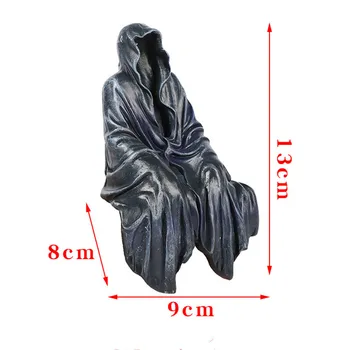 Gotisko Dekoru Night Stalker Statuetes Smalku Sveķu Āra Apdare Reaper Statuja Sēž Statujas Darbvirsmas Rotājumu Skulptūra