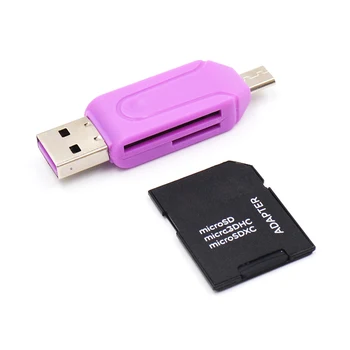 2 In 1 USB 2.0 OTG Atmiņas Karšu Lasītājs Adapteris Universālais Mikro USB TF SD Karšu Lasītājs PC Datoru, Klēpjdatoru Xiaomi Huawei