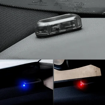Auto LED Brīdinājuma Gaisma Viltus Saules Enerģijas Signāla Spuldzes Drošības Sistēma, Brīdinājums par Zādzību Flash Mirgo Anti-Theft Uzmanību LED Gaismas Auto