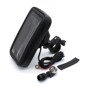 Velosipēdu, Motociklu Tālruņa Turētājs Stāvēt USB lādētāju, Ūdensnecaurlaidīga Kabata, Soma, iPhone Xs Max GPS Huawei P20 Velosipēdu Stūres Kronšteins