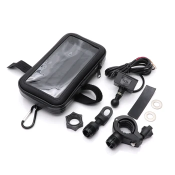 Velosipēdu, Motociklu Tālruņa Turētājs Stāvēt USB lādētāju, Ūdensnecaurlaidīga Kabata, Soma, iPhone Xs Max GPS Huawei P20 Velosipēdu Stūres Kronšteins