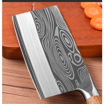 MHNTLOS Tradicionāls, ar roku kalti virtuves nazi, āmuru nerūsējošā tērauda šefpavārs virtuves nazi, koka gaļas griešanas instruments miesnieks