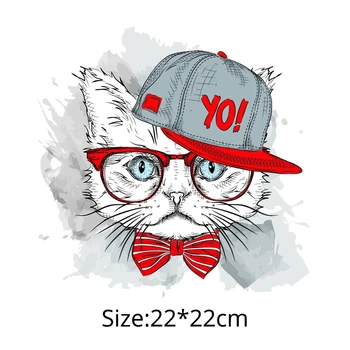 Hip-Hop Kaķis Plāksteri Siltuma Drēbes Parches Modes Diy Apdare, Uzlīmes, Mazgājami Pasūtījuma Parches Dzelzs Par Plāksteri