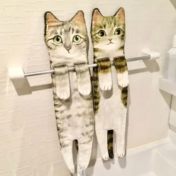 Kaķis Roku Dvieļi, Garš Kaķi, Formu Noslaucīt Kabatlakatiņi Vannas Dvieļi Vannas Virtuves