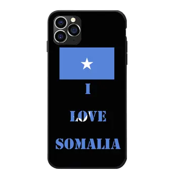 Ja Somālijas Somālijā Valsts Karoga Mētelis Ieroču Tēma Mīksto TPU Black iPhone 6 7 8 S XR X Plus 11 Pro Max Pielāgota