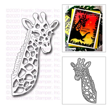 Jaunu Palūrēt Ap Žirafe Amatniecības Spiešanu Pelējuma 2021 Metāla Griešanas Nomirst DIY Dekoratīvās Scrapbooking Albumu Karšu Pieņemšanas Nav Markas