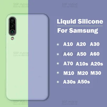 Sākotnējā Šķidruma Silikona Case For Samsung galaxy A50 A70 A30 A20 A60 A40 A10 M20 M30 M10 Tālruņa Vāciņu Case For Samsung A 50s 30s