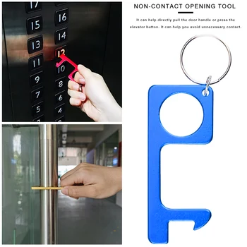 Ir 2021. Jaunu Karstā Pudele nazis Durvju Atvērēju Metāla Lifta Pogu Keychain Nav Touch Pogu Doorknob Stūmēju Drošības Piederumi nazis