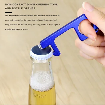 Ir 2021. Jaunu Karstā Pudele nazis Durvju Atvērēju Metāla Lifta Pogu Keychain Nav Touch Pogu Doorknob Stūmēju Drošības Piederumi nazis