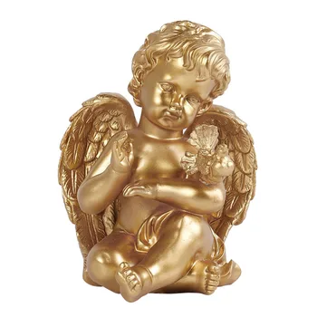 Radošā Zelta Eņģelis Sveķu Ģipša Skulptūru Apdare, Dzīvojamā Istaba, Kabinets Apdare Amatniecības Mājās Rotas, Kāzu Dekorēšana