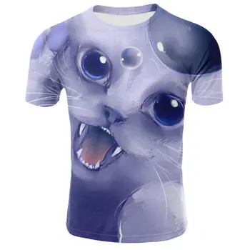Ir 2021. Vasaras 3D Drukāšanas Pērkons Kaķis, T-kreklu apdruka Vīriešu Sieviešu T-krekls Vasaras Ikdienas Īsās Piedurknes O-veida kakla Modes Top, Un T-krekls