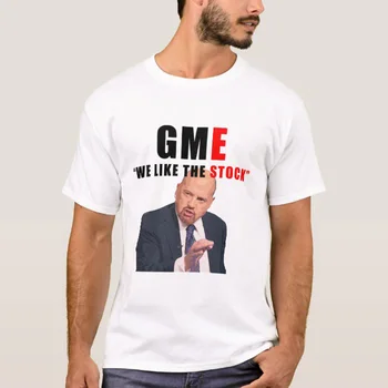 Gamestop, kas Mums Patīk, Akciju GME Jim Cramer Wallstreetbets Vīriešu T Krekls Gadījuma Tee Krekls ar Īsām Piedurknēm Kokvilnas Unikāls Apģērbs