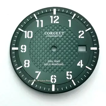 1GB Corgeut 34mm gabals sterilā watch dial sejas daļas fit NH35 NH35A automātiskā kustības