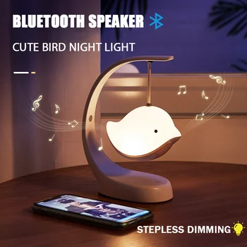 LED Nakts Gaisma Bluetooth Skaļruni USB Multi-Krāsu Bezpakāpju Dimming Gudrs Putns Lampas Bērnu Bērni bērnu Guļamistaba Dekorēšana Dāvanu