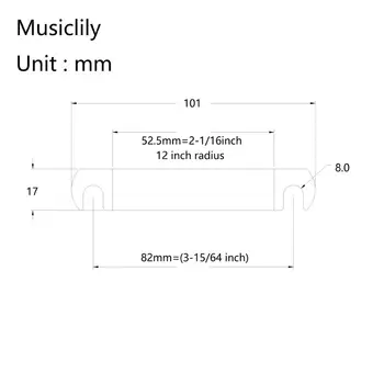 Wilkinson 52.5 mm(2-1/16 collas) Stīgu Attālums Tune-o-matic Stop Tailpiece par Gibson/Epiphone Les Paul Stila Ģitāra, Hroms