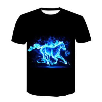 Ir 2021. Jaunas ielidošanas darbojas sacīkšu zirgu Populārs, t kreklu apdruka vīriešu sieviešu 3D iespiests t-krekli ikdienas Harajuku stils t streetwear topi