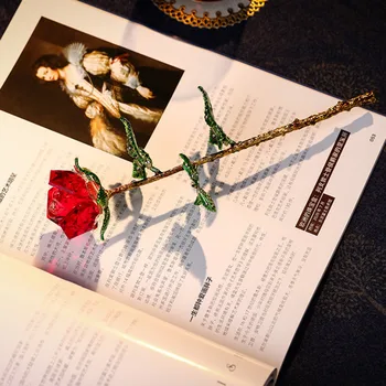 Crystal Red Rose Puķu Figūriņas Dzimšanas dienas, Valentīna Diena dod priekšroku X'mas Dāvanas Kāzu Mājas Galda Dekorēšana Rotājumu 7 Krāsas