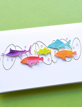 LLove CCraft Metāla Griešanas Mirst Mini zivis komplekts diy Scrapbooking Albumu Dekoratīvu Reljefu PaperCard Amatniecības Die