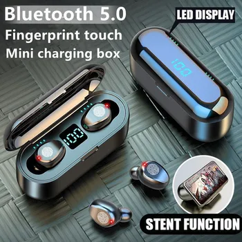 Bluetooth austiņas 5.0 TWS Bezvadu Austiņas kustību Bluetooth austiņu LED Displejs Ar Mikrofonu 2000mAh Power Bank Austiņas