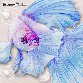 EverShine Dimanta Krāsošana Pilnu Kvadrātveida Zivju Cross Stitch Dimanta Izšuvumi Dzīvnieku Mozaīkas Rokdarbu Komplekti Mājas Dekoru, Sienas Māksla