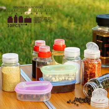 Perfeclan 10x Spice Konteineru Jar Garšvielu Sāls, Garšvielu kastīte BBQ Nometne