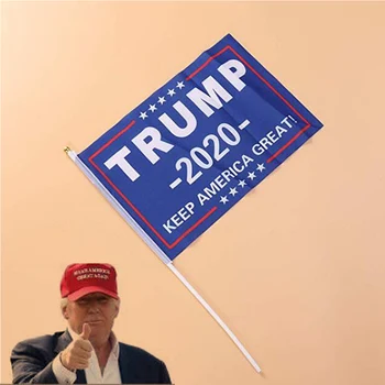 Donald Trump 2020. gadam ASV Prezidenta Vēlēšanu Karogi, Liela Izmēra Apdare Karājas Peld Trumpis Karogi Zilā Saglabāt Amerikā Lielu Karogu