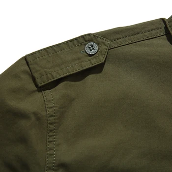 Thoshine Zīmolu Vīriešu Ikdienas Kravu Krekli 95% Kokvilnas Safari ar Īsām Piedurknēm Krekls Vēstuli Plāksteris Armijas Camisa Streetwear Plus Izmērs 4XL