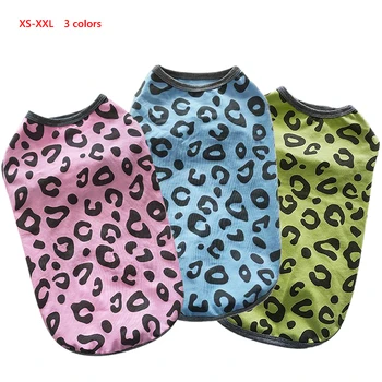 Leopard Suni Vest Vasaras Kaķu Un Suņu Apģērbs, Pidžamas Krekls Mazuļu Apģērbs Jorkšīras Pomerānijas Pūdelis Bichon Schnauzer Pet Apģērbi