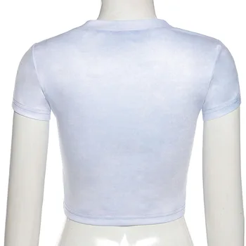 Y2K EGIRL Kawaii Modes Tauriņš Grafiskais Balto Bērnu Tees Y2K Streetwear O-veida kakla Īsām Piedurknēm T-krekli Cute Vasaras Tērpiem Sievietēm