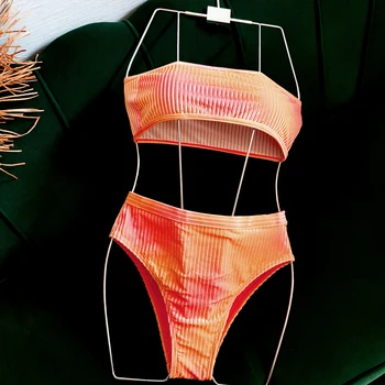 2 Gabals Komplekti Sieviešu Salātu Samta Peldēšanas Tērps Sievietēm Krāsains Drukāt Krūšturis un Biksīšu scenogrāfe Bikini Push Up Bakini