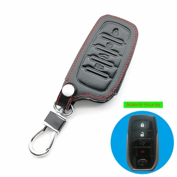 4 Pogas tālvadības ādas atslēgu fob aizsargs Toyota fortuner prado camry rav4 highlander vainagu gadījumā keyless smart mājokļu gadījumā