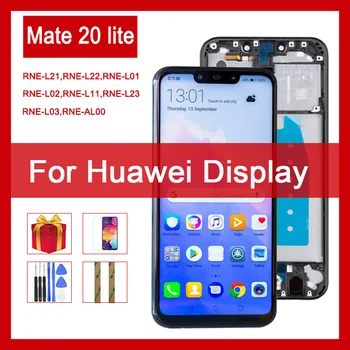 Par Huawei Mate 20 Lite 2018 SNE AL00 LX1 LX2 LX3 ĪNS LX2 LCD Displejs Ar Touch Screen Digitizer komplektu Ar Vai Bez Rāmja