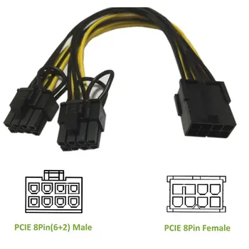 10pcs PCI-E 8 Pin, Lai divu 6+2 Pin (6pin/8pin) Jaudas Sadalītāja Kabelis, Grafikas Karte PCIE PCI Express 6Pin uz Dual 8 Pin Barošanas Kabelis