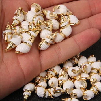 5gab Dabas Seashell Metāla Amatniecības Rotājumi Tiny Čaulas Gliemene Cowire Shell Krelles Šarmu Kulons Rotaslietas Pieņemšanas DIY Accessries