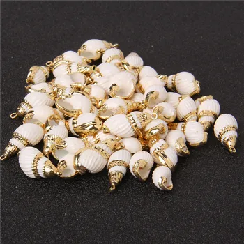 5gab Dabas Seashell Metāla Amatniecības Rotājumi Tiny Čaulas Gliemene Cowire Shell Krelles Šarmu Kulons Rotaslietas Pieņemšanas DIY Accessries