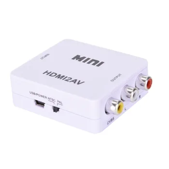 HDMI-savietojams AR AV Scaler Adapteris HD Video Composite Converter Box RCA AV/CVSB L/R Video 1080P Mini HDMI2AV Atbalsta NTSC PAL